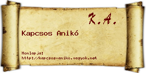 Kapcsos Anikó névjegykártya